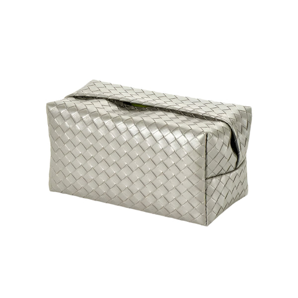 Hearthside Woven Tissue Box Cover Silver