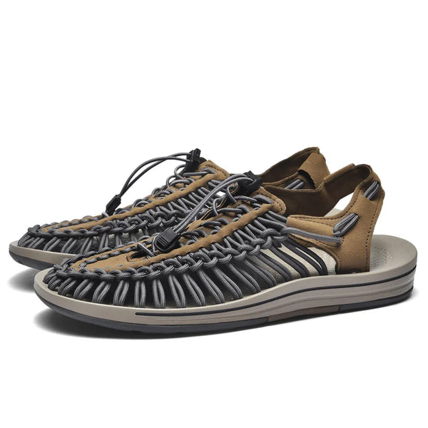 Ronex Mesh Sandals Gray & Khaki / 7