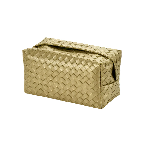 Hearthside Woven Tissue Box Cover Gold