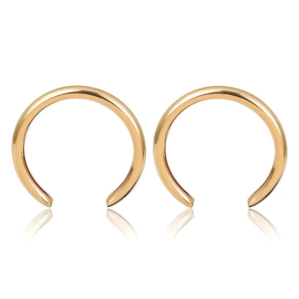 Crescent Hoop Earrings Gold