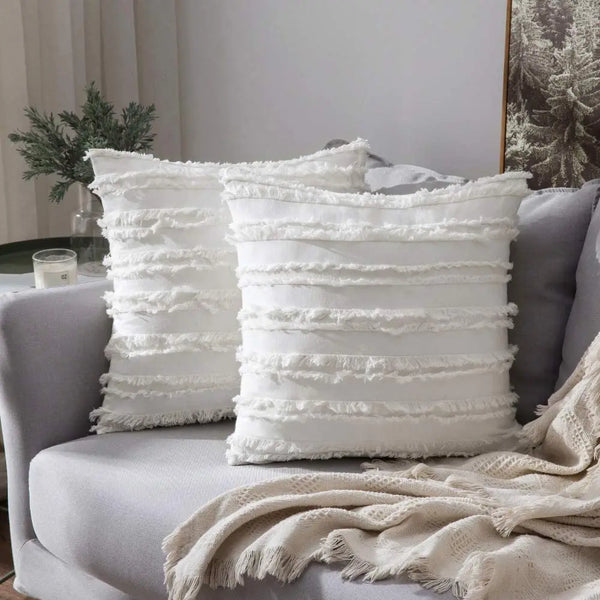 Willowmere Woven Pillow Cover White / 18" x 18" (45cm x 45cm)