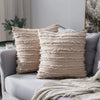 Willowmere Woven Pillow Cover Beige / 18" x 18" (45cm x 45cm)