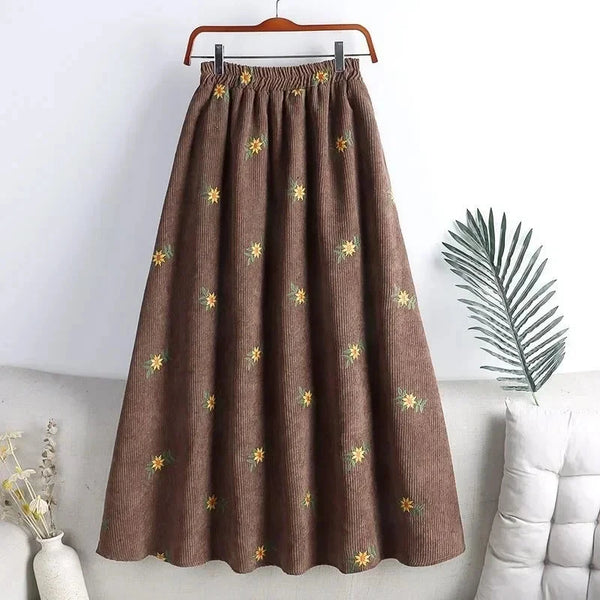 Calisse Floral Skirt Khaki / XS
