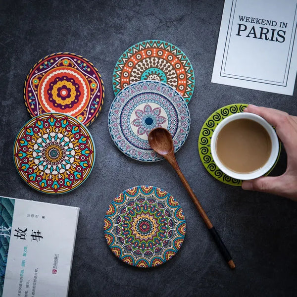 Boho Chic Mandala Coaster Set