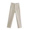 Lennox High-Waist Trousers Beige / XS