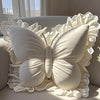 Blush Flutter Velvet Pillow White