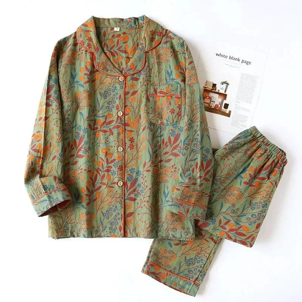 Wildflower Night Pajamas Green / S