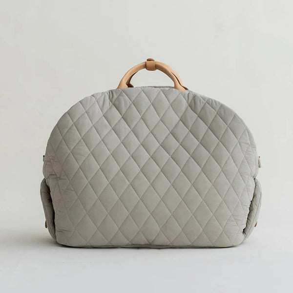 Happy Tails Quilted Carrier Bed Gray
