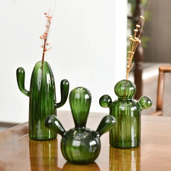 Cactus Glass Vase Set