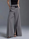 Signature Wide-Leg Pants Gray / S