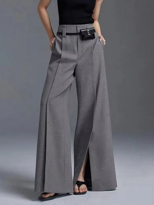 Signature Wide-Leg Pants Gray / S