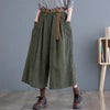 Classic Corduroy Palazzo Pants Green / S