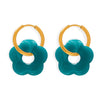 Sunburst Hoop Earrings Blue Green