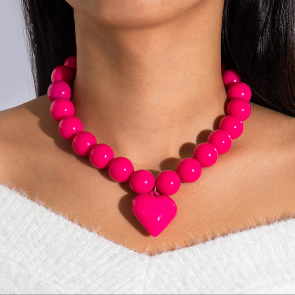 Glossy Love Choker Pink