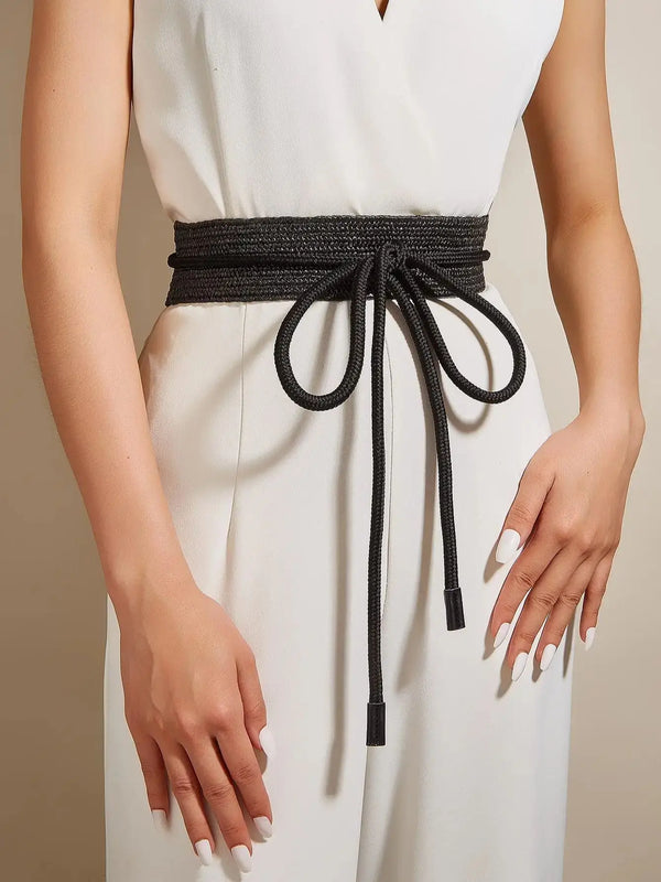Artisan Woven Corset Belt Black