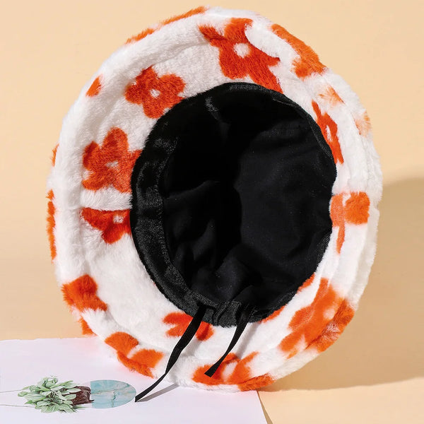 Floral Plush Bucket Hat