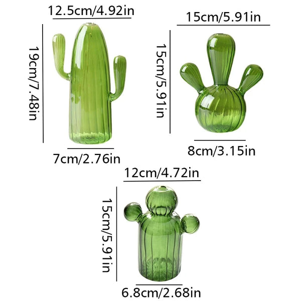 Cactus Glass Vase Set