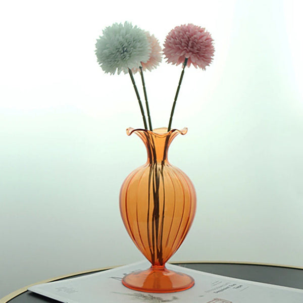 Vintage Glow Glass Vase Orange