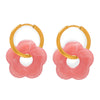 Sunburst Hoop Earrings Pink