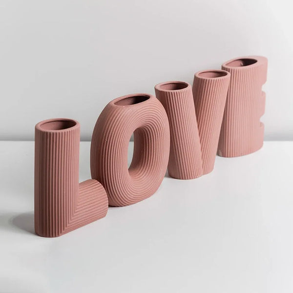 Nordic Ceramic Love Letters Vase Set (4 pcs)