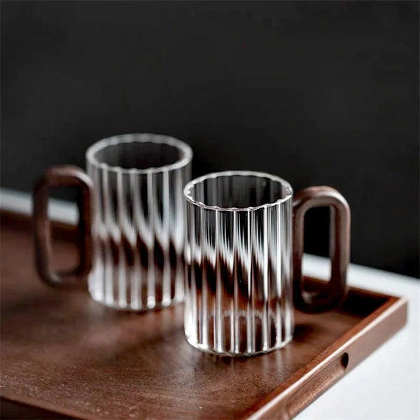 Rustic Ribbed Glass Mug