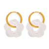 Sunburst Hoop Earrings White