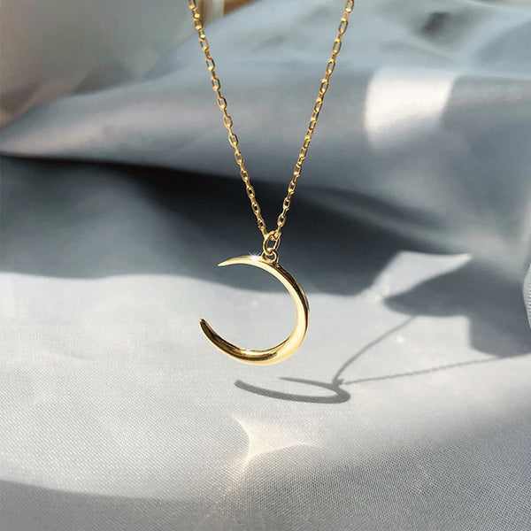 Midnight Crescent Necklace Gold