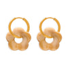 Sunburst Hoop Earrings Beige