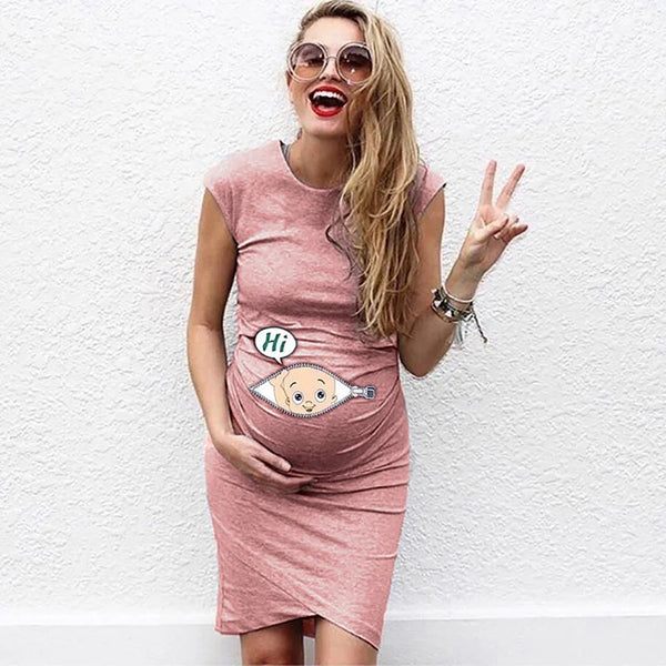 Peek-a-Boo Maternity Dress