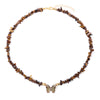 Natural Butterfly Gem Necklace Tiger Eye