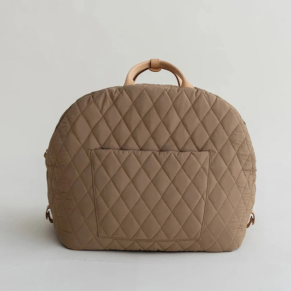 Happy Tails Quilted Carrier Bed Light Brown