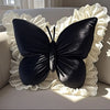 Blush Flutter Velvet Pillow Black