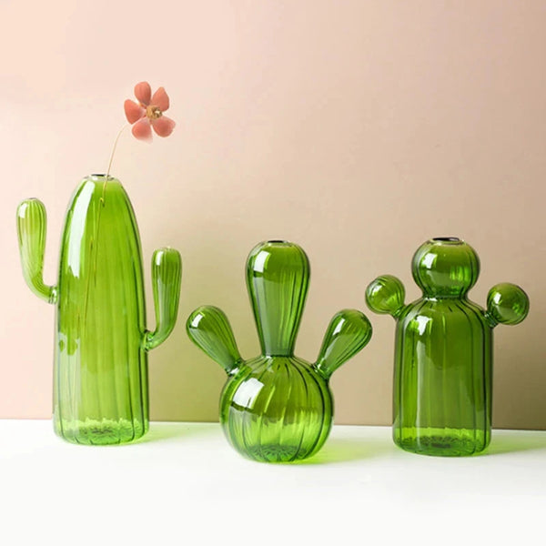 Cactus Glass Vase Set