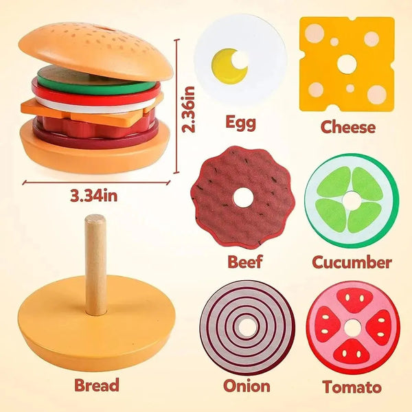 Little Chef's Hamburger Stack Toy Set