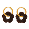 Sunburst Hoop Earrings Dark Mocha