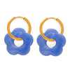 Sunburst Hoop Earrings Blue