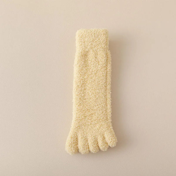 Plush Fleece Toe Socks Yellow
