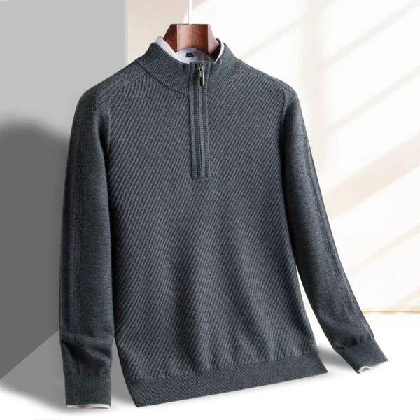 Refined Knit Half-Zip Sweater Gray / XS