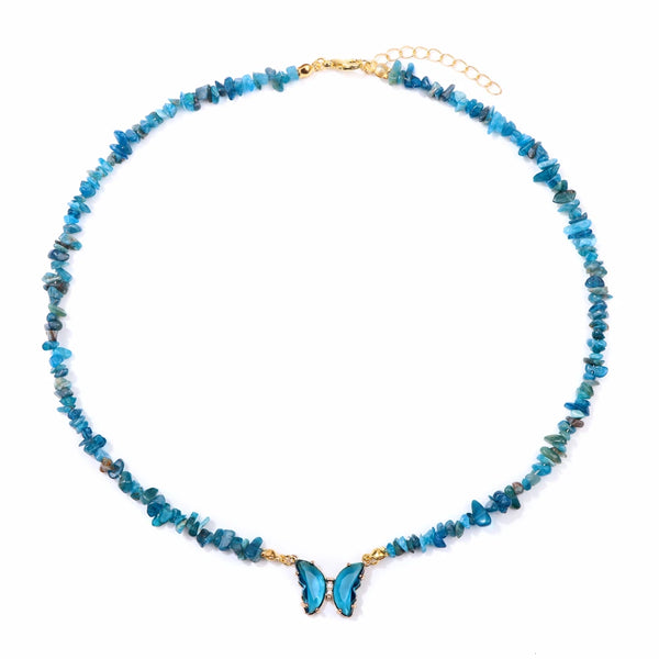 Natural Butterfly Gem Necklace Apatite
