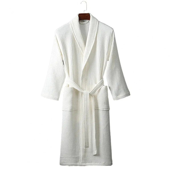 Harbor Waffle Robe White / M
