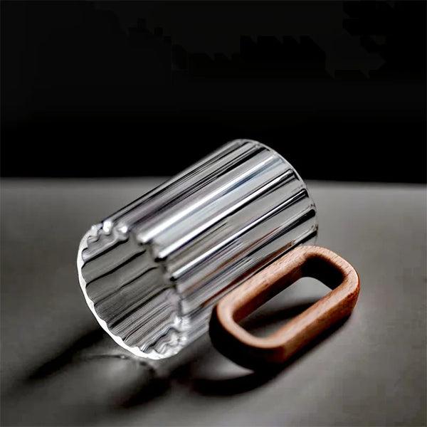 Rustic Ribbed Glass Mug