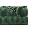 Moss Stitch Chenille Throw Dark Green / 50" x 60" (127 x 152 cm)
