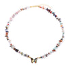 Natural Butterfly Gem Necklace Mixed Crystals