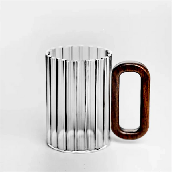 Rustic Ribbed Glass Mug