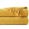 Moss Stitch Chenille Throw Mustard / 50" x 60" (127 x 152 cm)
