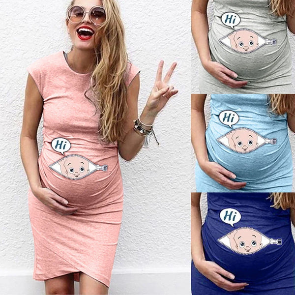 Peek-a-Boo Maternity Dress