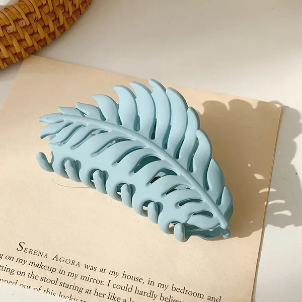 Leafy Hair Clip Sky Blue