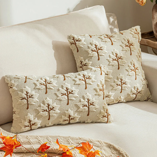 Autumn Maple Leaf Pillowcase Beige maple leaves / 45x45cm
