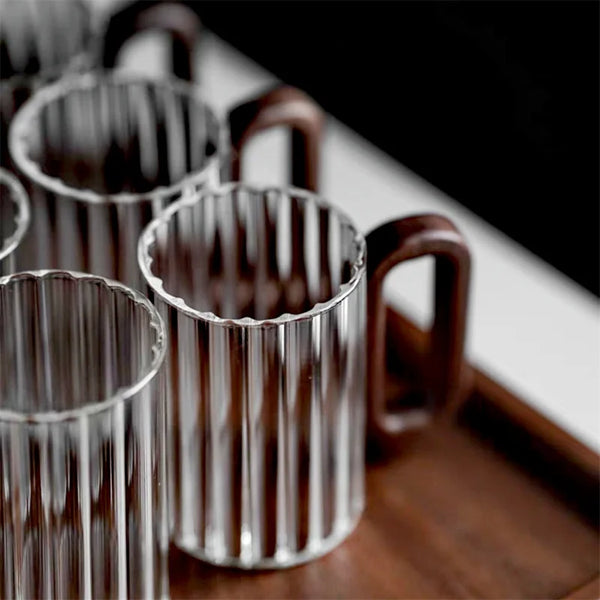 Rustic Ribbed Glass Mug