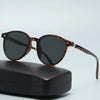 Heritage Vintage Oval Frame Sunglasses Black Tea